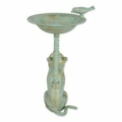 Brand new ❤️ Zingz & Thingz Zingz & Thingz 21.25" Cat Aluminum Birdbath Teal Green 😍 -Garden Decor Shop unnamed file 2163