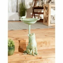 Brand new ❤️ Zingz & Thingz Zingz & Thingz 21.25" Cat Aluminum Birdbath Teal Green 😍 -Garden Decor Shop unnamed file 2168