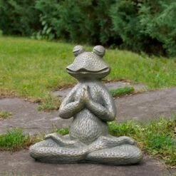 Wholesale 👏 Northlight 14" Gold Verdigris Yoga Frog Outdoor Garden Statue 💯