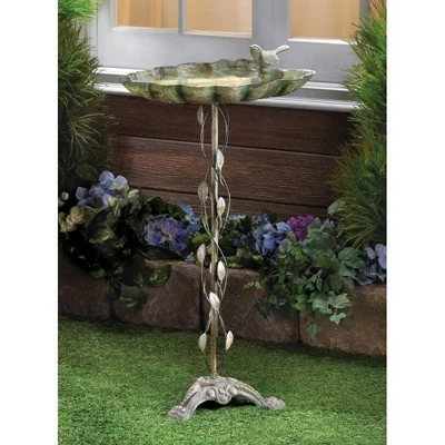 Brand new β¨ Zingz & Thingz Zingz & Thingz 27.5" Verdigris Leaf Cast Iron Birdbath Green π 3 Brand new β¨ Zingz & Thingz Zingz & Thingz 27.5" Verdigris Leaf Cast Iron Birdbath Green π