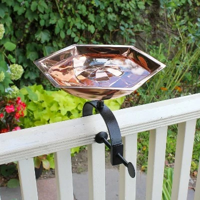 New ๐ 8" Hexagonal Bee Fountain and Birdbath with Over Rail Bracket Copper Plated Finish - Achla Designs โค๏ธ 3 New ๐ 8" Hexagonal Bee Fountain and Birdbath with Over Rail Bracket Copper Plated Finish - Achla Designs โค๏ธ