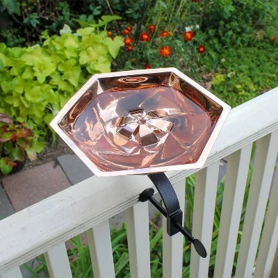 New ๐ 8" Hexagonal Bee Fountain and Birdbath with Over Rail Bracket Copper Plated Finish - Achla Designs โค๏ธ 4 New ๐ 8" Hexagonal Bee Fountain and Birdbath with Over Rail Bracket Copper Plated Finish - Achla Designs โค๏ธ - Image 2