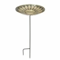 Best deal 👍 40" Brass African Daisy Birdbath with Stake Antique and Patina - ACHLA Designs Brown 🎁 -Garden Decor Shop unnamed file 2256