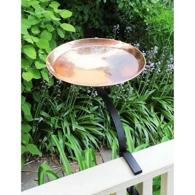 Discount β 13" Stainless Steel Birdbath Bowl with Rail Mount Bracket Polished Copper Plated - ACHLA Designs π 4 Discount β 13" Stainless Steel Birdbath Bowl with Rail Mount Bracket Polished Copper Plated - ACHLA Designs π - Image 2