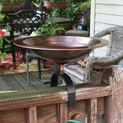Buy β 8.5" Classic II Birdbath with Over Rail Bracket Antique Copper - Achla Designs 𧨠4 Buy β 8.5" Classic II Birdbath with Over Rail Bracket Antique Copper - Achla Designs 𧨠- Image 2