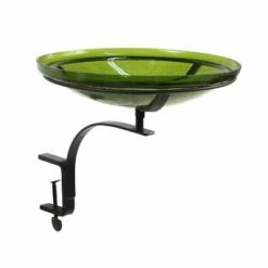 New 👏 13.7" Reflective Crackle Glass Birdbath Bowl with Rail Mount Bracket - Achla Designs Red 🥰 -Garden Decor Shop unnamed file 2283
