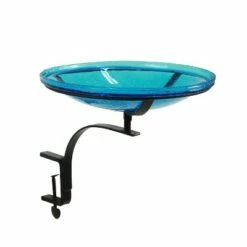 New 👏 13.7" Reflective Crackle Glass Birdbath Bowl with Rail Mount Bracket - Achla Designs Red 🥰 -Garden Decor Shop unnamed file 2284