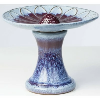 Best deal π₯° 13" Handmade Glazed Ceramic Daisy Birdbath - Alfresco Home LLC Blue π 6 Best deal π₯° 13" Handmade Glazed Ceramic Daisy Birdbath - Alfresco Home LLC Blue π - Image 4