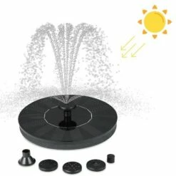 Coupon 😀 Dartwood Solar Bird Bath and Water Fountain with 4 Different Nozzle Heads for Bird Baths and Small Ponds (2 Pack) 🎉
