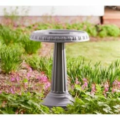 Best Sale 😀 17" Bird Bath with Pedestal Charcoal - Bloem 🔔 -Garden Decor Shop unnamed file 2384
