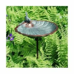 Buy ❤️ 11" Scallop Shell Birdbath and Feeder with Stake Antique Brass Plated - ACHLA Designs 🌟