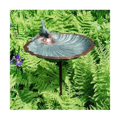 Buy ❤️ 11" Scallop Shell Birdbath and Feeder with Stake Antique Brass Plated - ACHLA Designs 🌟 3 Buy ❤️ 11" Scallop Shell Birdbath and Feeder with Stake Antique Brass Plated - ACHLA Designs 🌟