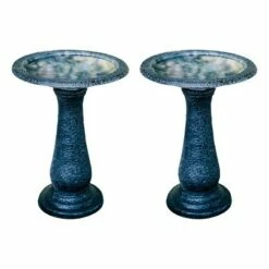 Best reviews of 😉 Set of 2 Concrete Birdbaths with Round Pedestal and Base - XBrand Black/speckled Gray ⭐ -Garden Decor Shop unnamed file 2469