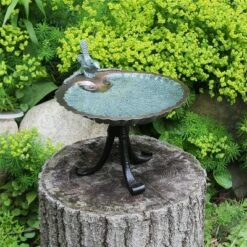 Flash Sale 💯 10.75" Tall Scallop Shell Birdbath with Tripod Stand Antique Brass Plated - Achla Designs ⭐ -Garden Decor Shop unnamed file 2513