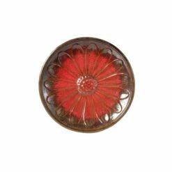 Best Pirce 🔔 10.5" Handmade Glazed Ceramic Daisy Birdbath Red - Alfresco Home LLC 🧨
