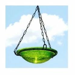 Best Pirce 🌟 12.5" Crackle Glass Hanging Birdbath Bowl - Achla Designs Teal ❤️ -Garden Decor Shop unnamed file 2561