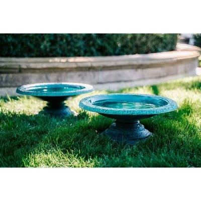 Deals π Set of 2 Concrete Glazed Finish Bird Baths with Short Base - Green - XBrand βοΈ 3 Deals π Set of 2 Concrete Glazed Finish Bird Baths with Short Base - Green - XBrand βοΈ