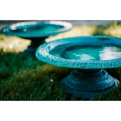 Deals π Set of 2 Concrete Glazed Finish Bird Baths with Short Base - Green - XBrand βοΈ 5 Deals π Set of 2 Concrete Glazed Finish Bird Baths with Short Base - Green - XBrand βοΈ - Image 3
