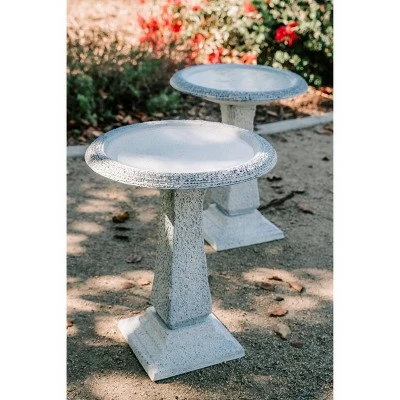 Best Sale β Set of 2 Concrete Matte Finish Bird Baths with Tall Square Pedestal and Base - White - XBrand 𧨠7 Best Sale β Set of 2 Concrete Matte Finish Bird Baths with Tall Square Pedestal and Base - White - XBrand 𧨠- Image 5