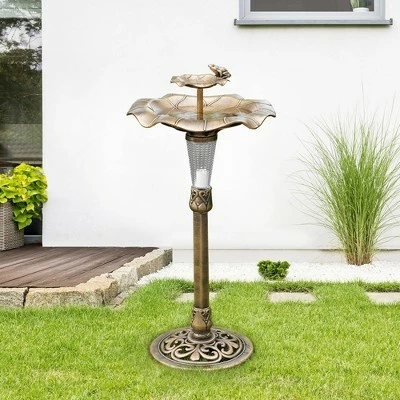 Outlet π Teamson Home Polyresin 2 Tier Lotus Leaf Pedestal Bird Bath π₯ 6 Outlet π Teamson Home Polyresin 2 Tier Lotus Leaf Pedestal Bird Bath π₯ - Image 4