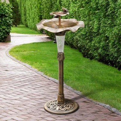 Outlet π Teamson Home Polyresin 2 Tier Lotus Leaf Pedestal Bird Bath π₯ 8 Outlet π Teamson Home Polyresin 2 Tier Lotus Leaf Pedestal Bird Bath π₯ - Image 6