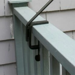 Deals 🧨 24" Tall Iron 45 Degrees Angled Rail Mount Pole Black Powder 🧥 Coat Finish - Achla Designs 😍