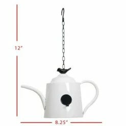 Coupon 🎉 Hanging White Metal Decorative Birdhouse - Foreside Home & Garden ⌛ -Garden Decor Shop unnamed file 2610