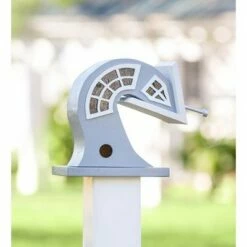 Buy 🎁 Wind & Weather Handcrafted Made in USA Gray Swaying Surrealist Wooden Birdhouse 🥰 -Garden Decor Shop unnamed file 2666