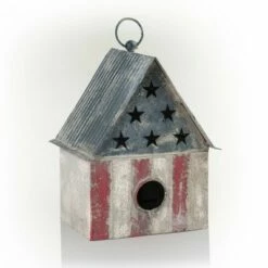 Outlet 🎁 Alpine Corporation Alpine 10" Vintage Patriotic Iron Birdhouse 😍 -Garden Decor Shop unnamed file 2669