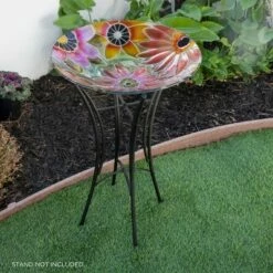 Best Pirce 🌟 Alpine Corporation Alpine 18" Glass Birdbath Cardinal Bird Red 😀