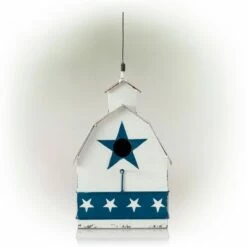 Hot Sale 🔔 18" Iron Patriotic Birdhouse With Rooster Vane Top - Alpine Corporation ❤️ -Garden Decor Shop unnamed file 2686