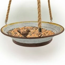 Discount 🔥 Alpine Corporation 4" Metal Tray Bird Feeder Gray/Brown 💯 -Garden Decor Shop unnamed file 2752