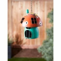 Discount 👏 Zingz & Thingz Zingz & Thingz 22.25" Mushroom Iron Birdhouse Red 🔥 -Garden Decor Shop unnamed file 2813