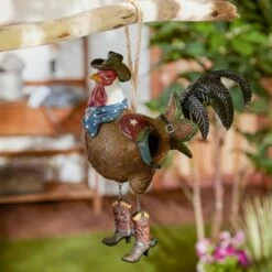 Hot Sale ⭐ Zingz & Thingz Zingz & Thingz 13" Cowboy Rooster Polyresin Birdhouse ⌛ -Garden Decor Shop unnamed file 2832