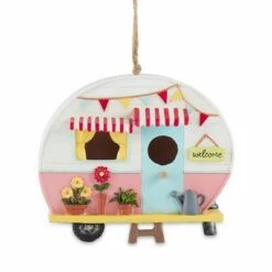 Brand new 😉 Zingz & Thingz Zingz & Thingz 7.5" Camper Polyresin Birdhouse Pink/White 🛒