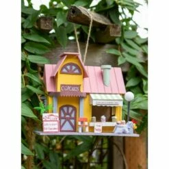 Hot Sale 🤩 Zingz & Thingz Zingz & Thingz 9.75" Cupcake Bakery Wood Birdhouse Yellow 🛒 -Garden Decor Shop unnamed file 2969