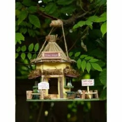 Outlet 🌟 Zingz & Thingz Zingz & Thingz 9.75" Tiki Hut Wood Birdhouse Yellow 😉 -Garden Decor Shop unnamed file 3034