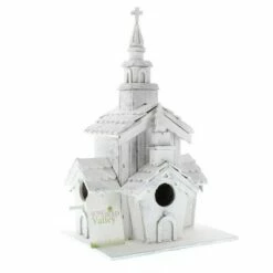 Buy 👍 Zingz & Thingz Zingz & Thingz 12.75" Little Chapel Wood Birdhouse White 😀