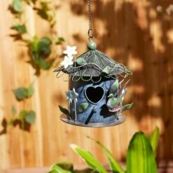 Best deal 😉 Zingz & Thingz Zingz & Thingz 8" Floral Iron Birdhouse Blue 💯 -Garden Decor Shop unnamed file 3075