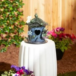 Best deal 😉 Zingz & Thingz Zingz & Thingz 8" Floral Iron Birdhouse Blue 💯 -Garden Decor Shop unnamed file 3077
