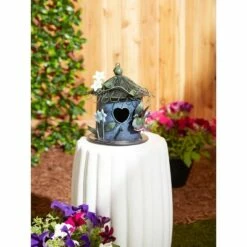 Best deal 😉 Zingz & Thingz Zingz & Thingz 8" Floral Iron Birdhouse Blue 💯 -Garden Decor Shop unnamed file 3078