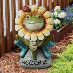 Best deal ⭐ Design Toscano Flowery Frog Garden Welcome Statue - Multicolored 🧨