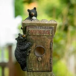 Top 10 🔥 Zingz & Thingz Zingz & Thingz 8.5" Bear Outhouse Polyresin Birdhouse Black 🧨