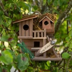 Coupon 🛒 Zingz & Thingz Zingz & Thingz 7.87" Gone Fishin' Wood Birdhouse Brown ✔️ -Garden Decor Shop unnamed file 3106