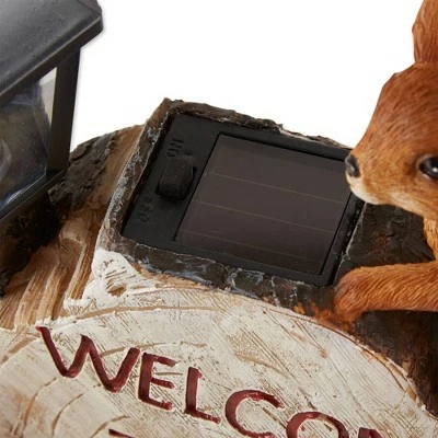 Cheap ✔️ Zingz & Thingz Zingz & Thingz 9.5" Polyresin Solar "Welcome to Our Garden" Squirrels Statue ❤️ 3 Cheap ✔️ Zingz & Thingz Zingz & Thingz 9.5" Polyresin Solar "Welcome to Our Garden" Squirrels Statue ❤️ - Image 2