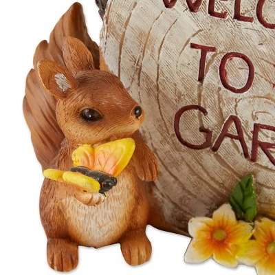 Cheap ✔️ Zingz & Thingz Zingz & Thingz 9.5" Polyresin Solar "Welcome to Our Garden" Squirrels Statue ❤️ 4 Cheap ✔️ Zingz & Thingz Zingz & Thingz 9.5" Polyresin Solar "Welcome to Our Garden" Squirrels Statue ❤️ - Image 3