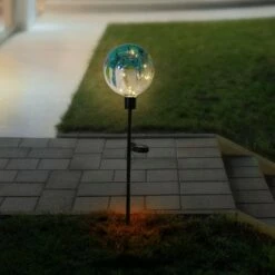 Coupon π€© Alpine Corporation 33" Glass Outdoor Solar Globe Garden Stake with LED Lights β¨