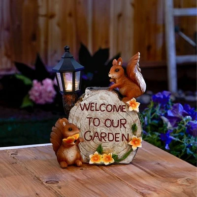 Cheap ✔️ Zingz & Thingz Zingz & Thingz 9.5" Polyresin Solar "Welcome to Our Garden" Squirrels Statue ❤️ 6 Cheap ✔️ Zingz & Thingz Zingz & Thingz 9.5" Polyresin Solar "Welcome to Our Garden" Squirrels Statue ❤️ - Image 5