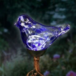 Wholesale 😉 31" Solar Resin/Pearlized Glass Bird Finial Garden Stake Blue - Exhart 🎉 -Garden Decor Shop unnamed file 3213