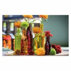 Best Sale βοΈ 6pc 12" Colorful Glass Bottle Vases - Evergreen π€©